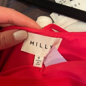 Milly red and black beautiful midi dress